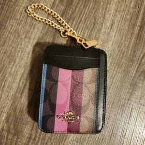 Mini Wallet Coach w/ keyring chain